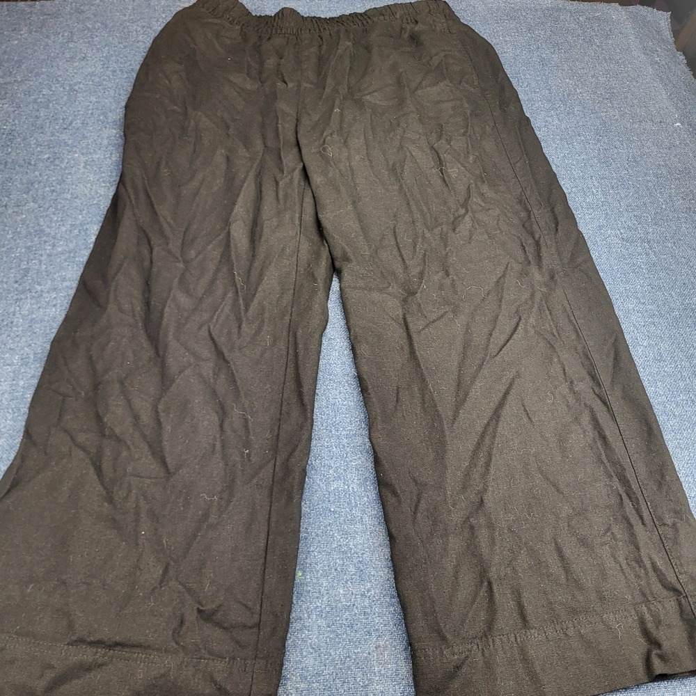Old Navy High Rise Wide Leg Linen Blend Pants Black Comfort Waist Large